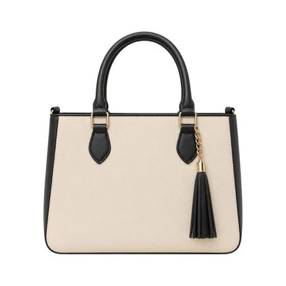 Morven Beige Faux Leather – Two-Tone Everyday Bag