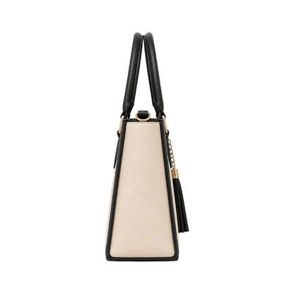 Morven Beige Faux Leather – Two-Tone Everyday Bag