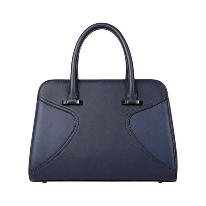Morven Elegant Structured Navy Faux Leather Women’s Satchel Handbag