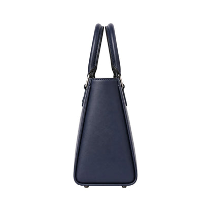 Morven Elegant Structured Navy Faux Leather Women’s Satchel Handbag