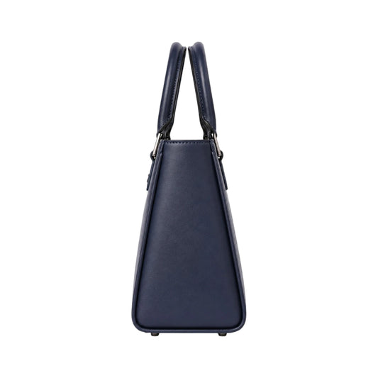 Morven Elegant Structured Navy Faux Leather Women’s Satchel Handbag