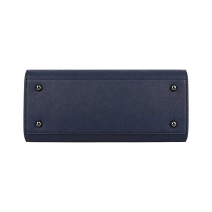 Morven Elegant Structured Navy Faux Leather Women’s Satchel Handbag