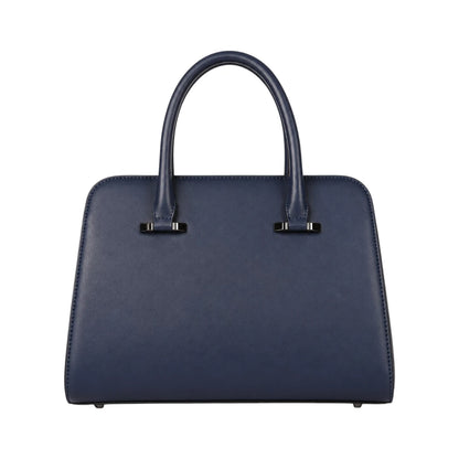 Morven Elegant Structured Navy Faux Leather Women’s Satchel Handbag