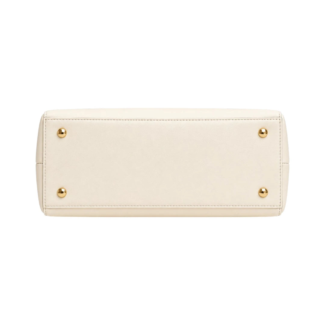Morven Ivory Structured Faux Leather Women’s Satchel Handbag