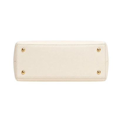 Morven Ivory Structured Faux Leather Women’s Satchel Handbag