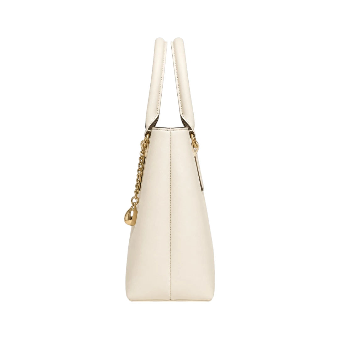 Morven Ivory Structured Faux Leather Women’s Satchel Handbag