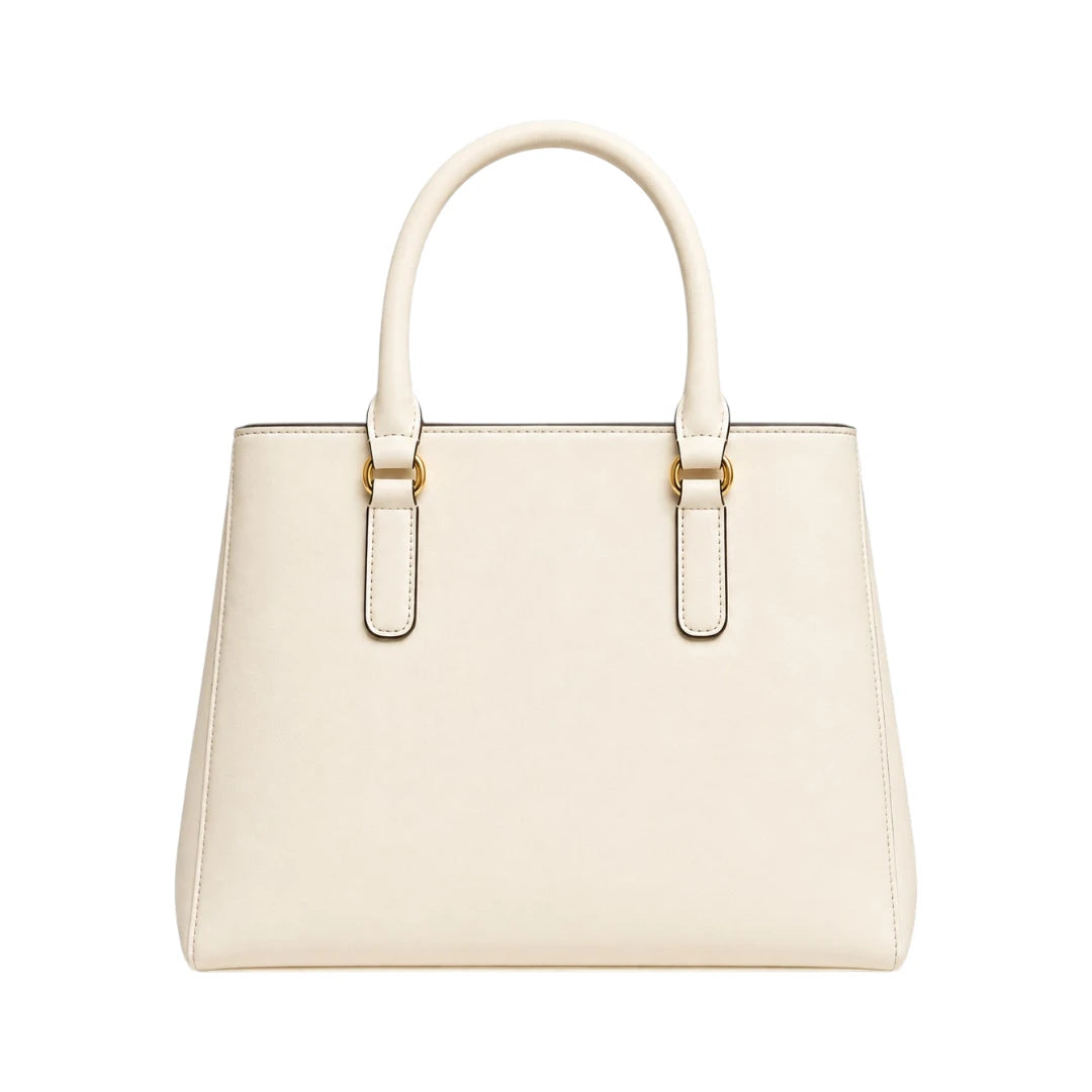Morven Ivory Structured Faux Leather Women’s Satchel Handbag